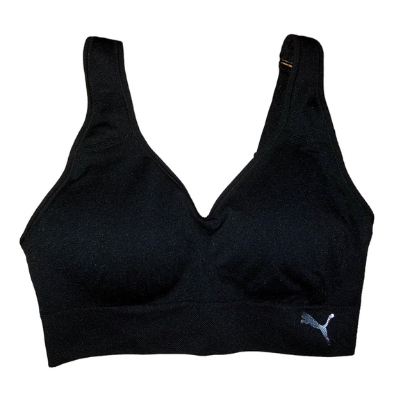 Puma black v neck sports bra, Small - Picture 4 of 4